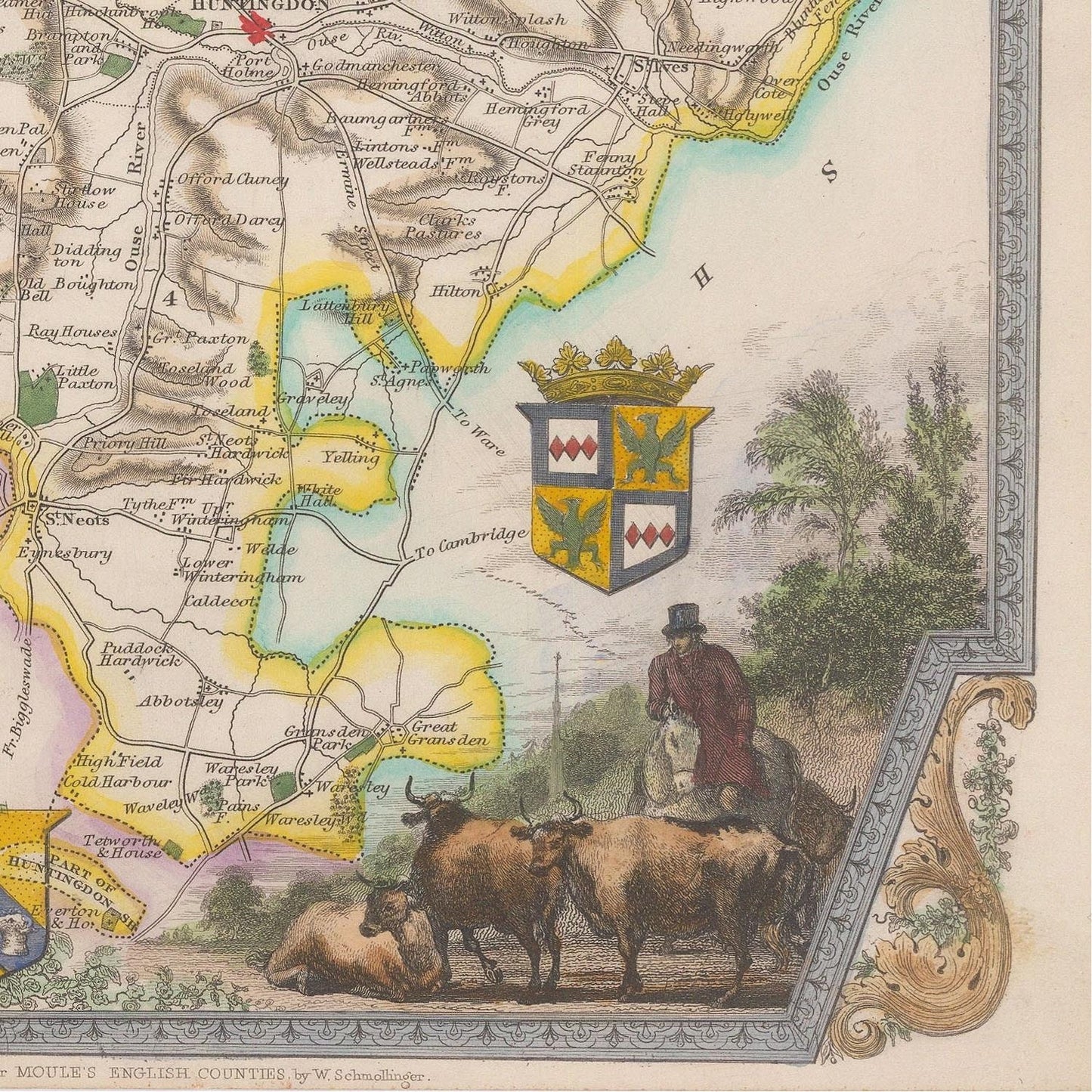 detail of the map from the bottom right corner