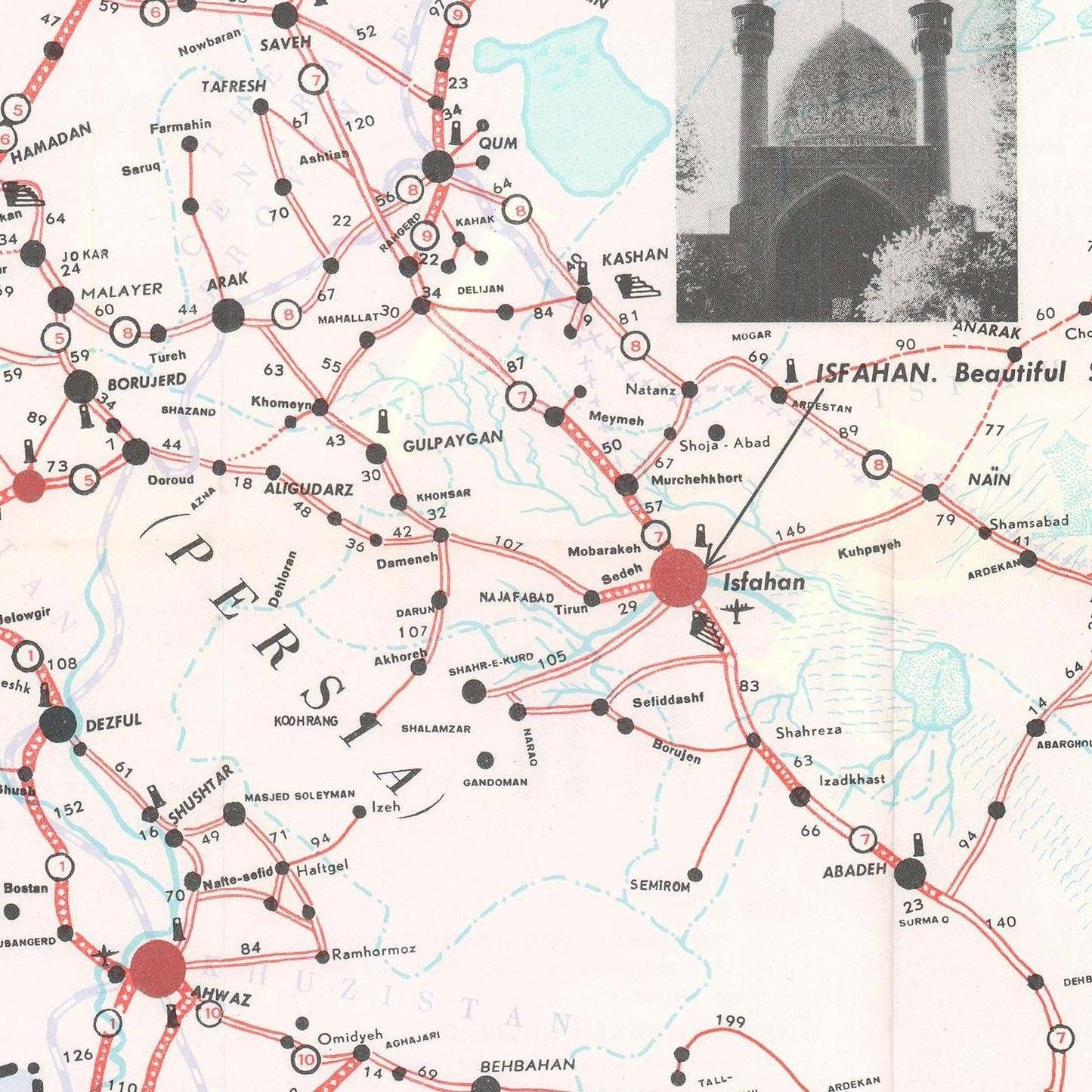 detail of the map from the centre 