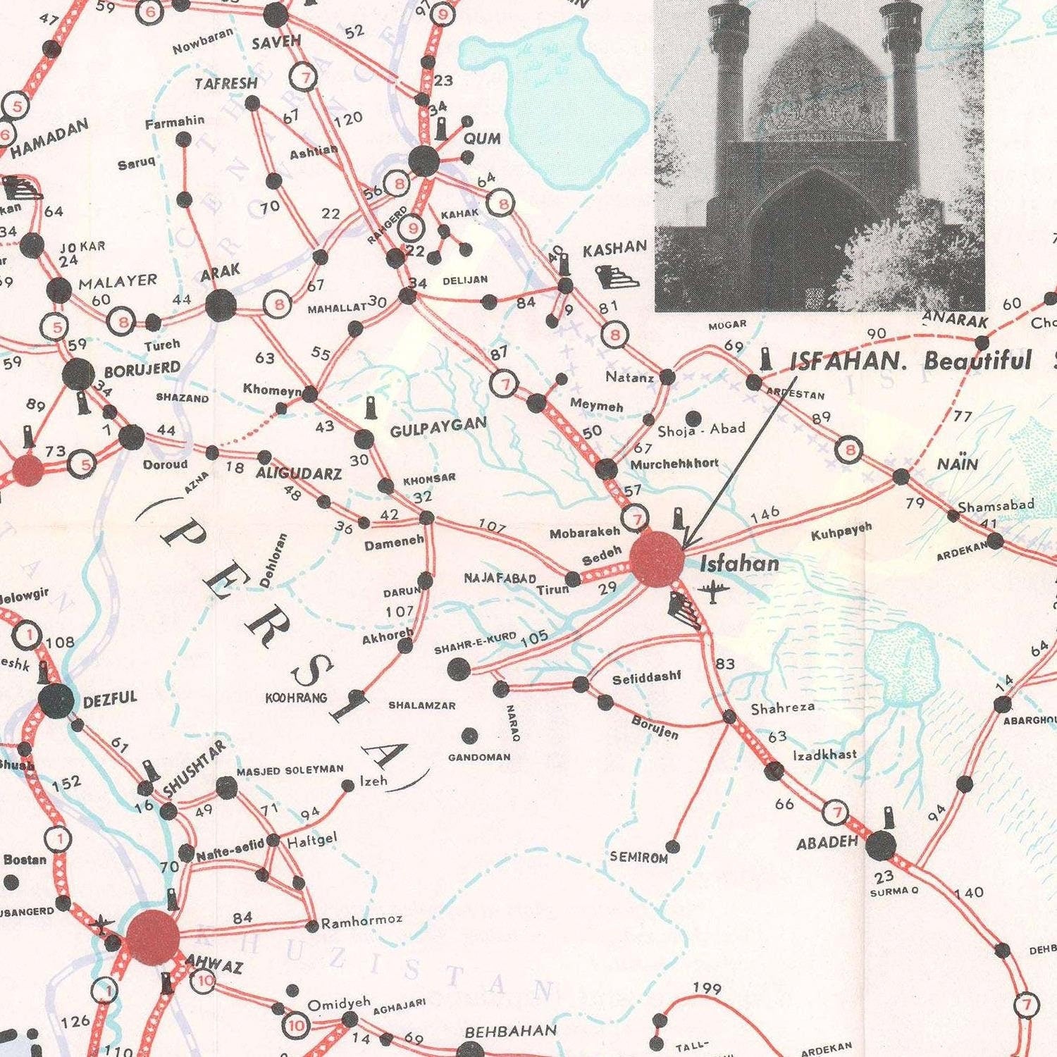 detail of the map from the centre 