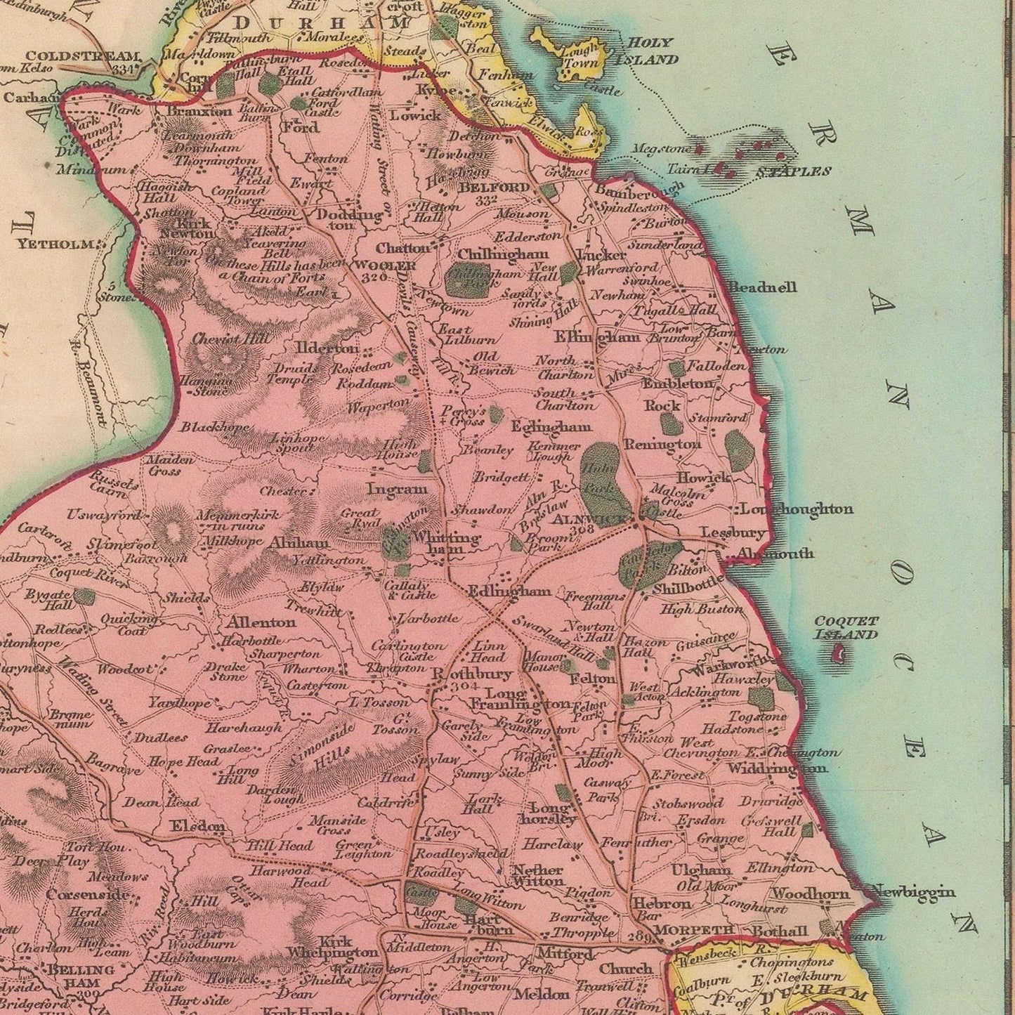 detail of the map from the centre left