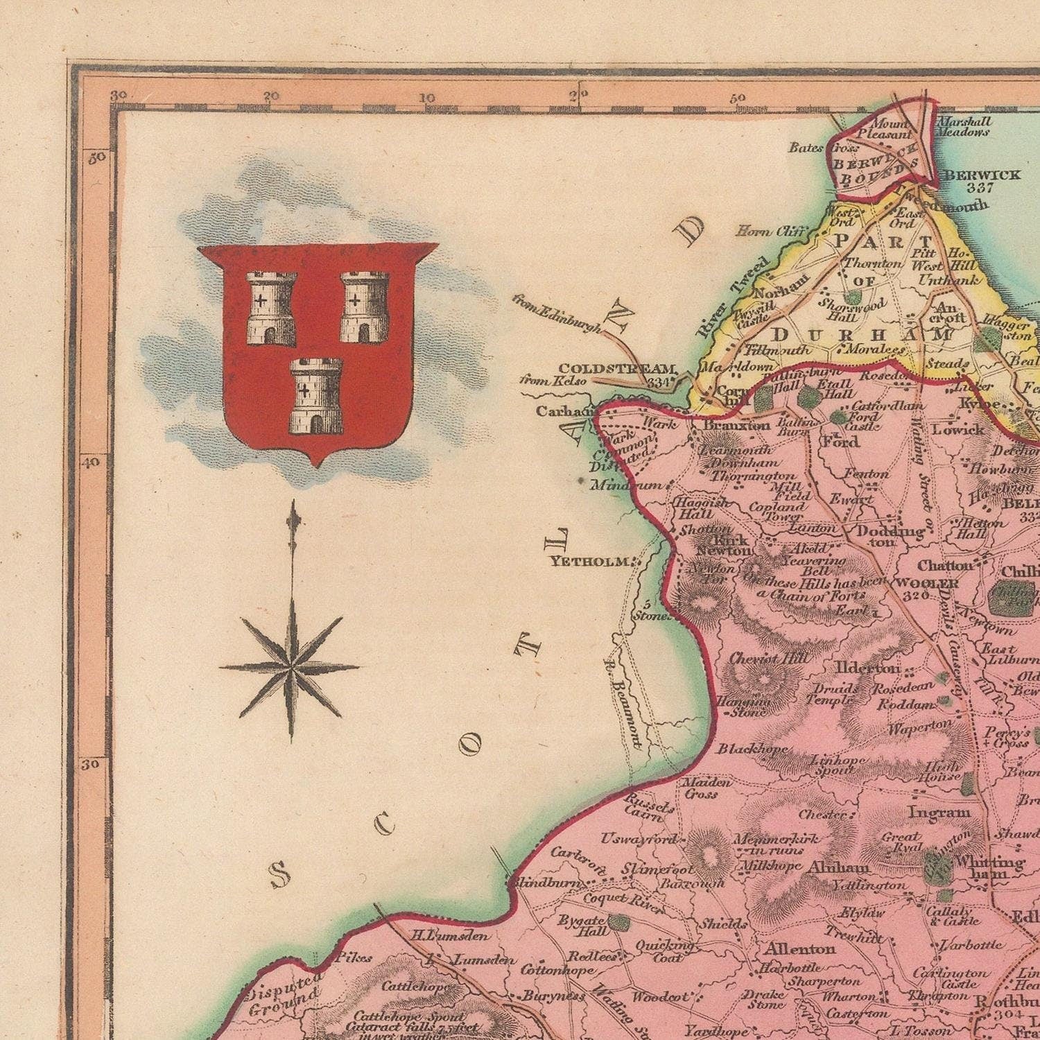 detail of the map from the top left corner