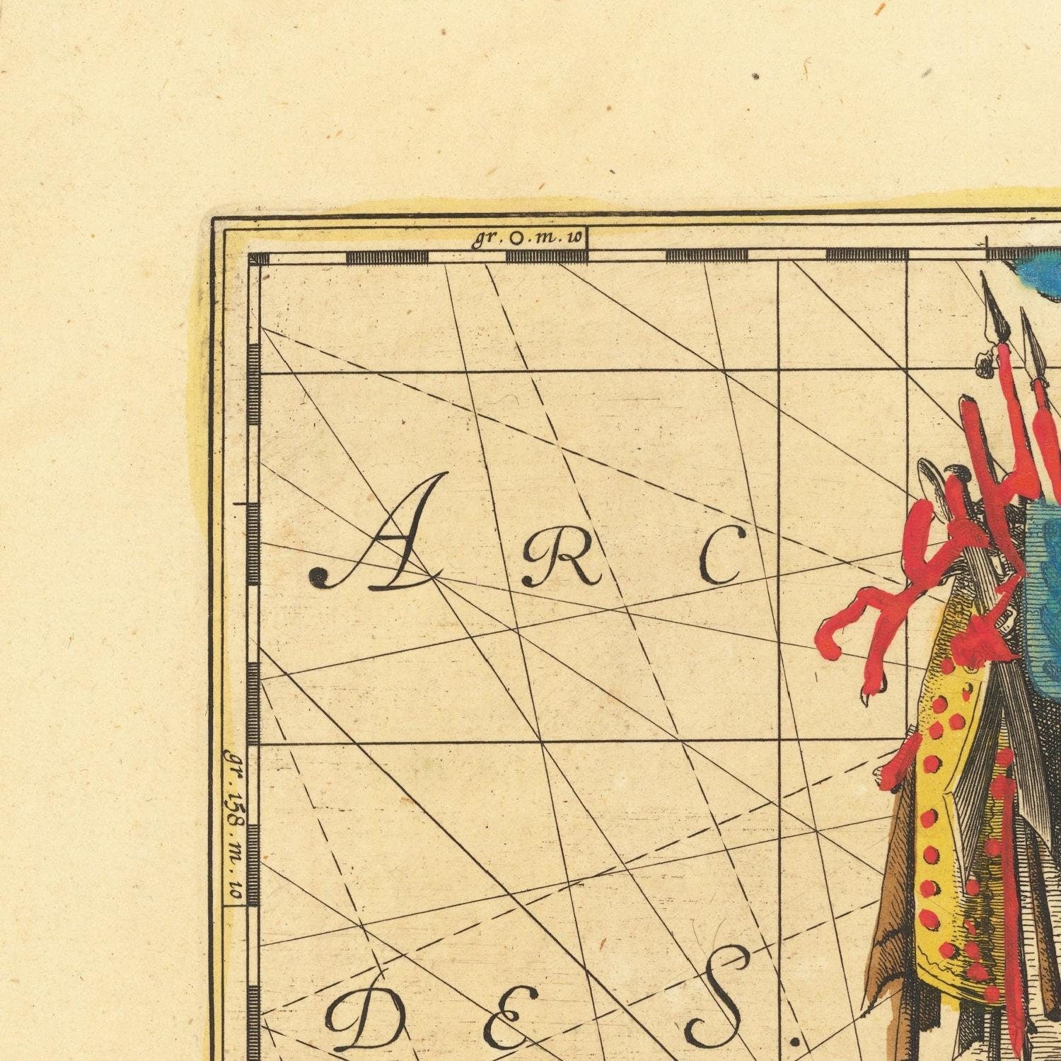 detail of the map from the top left corner