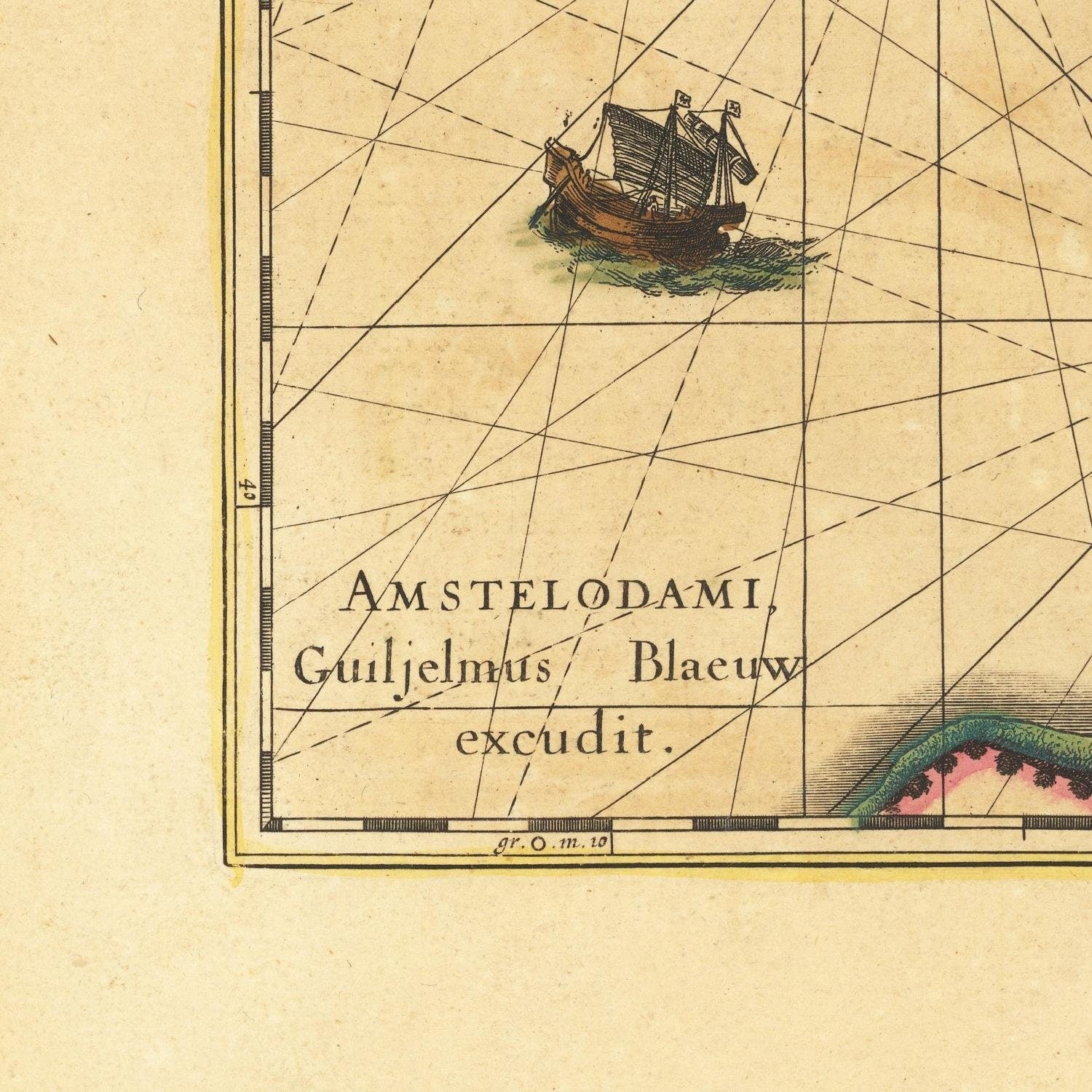 detail of the map from the bottom left corner