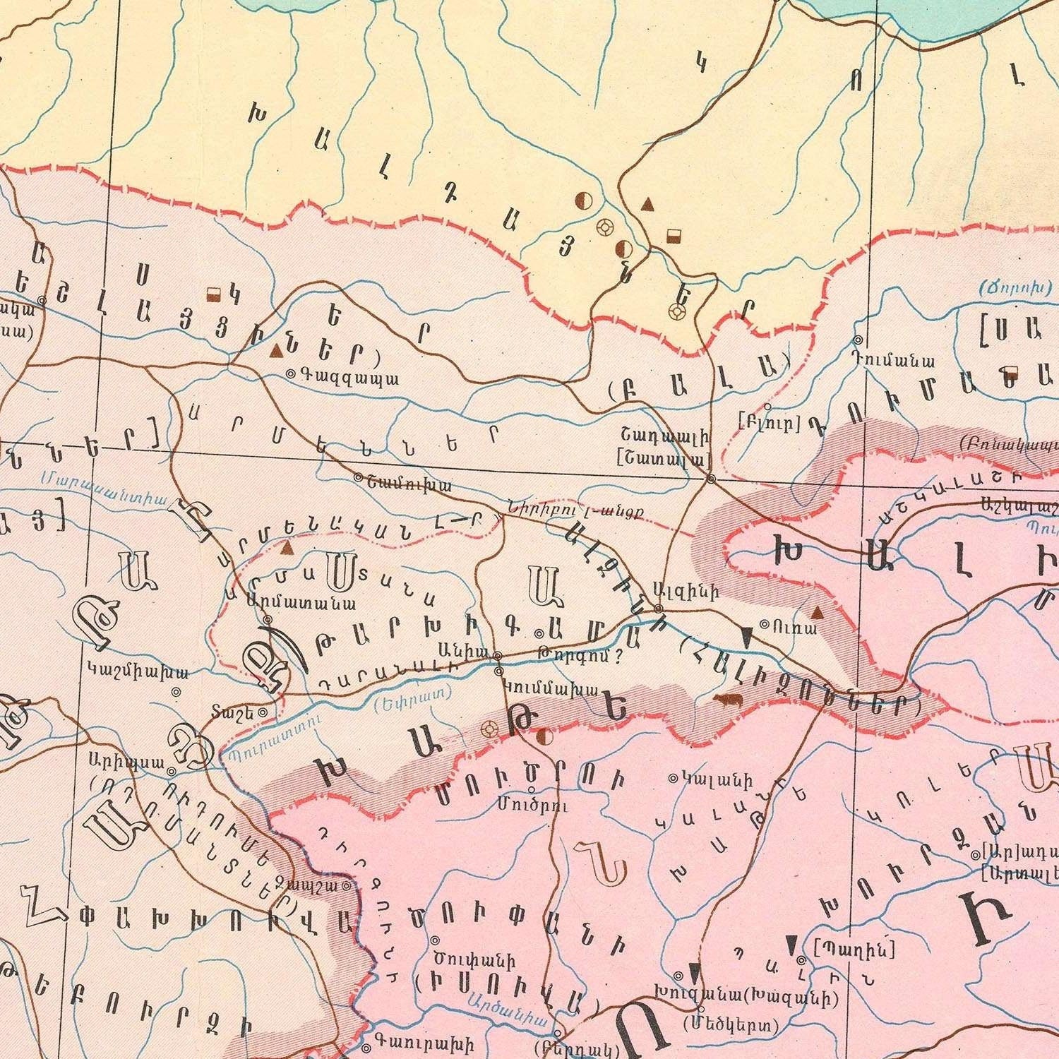 detail of the map from the centre left