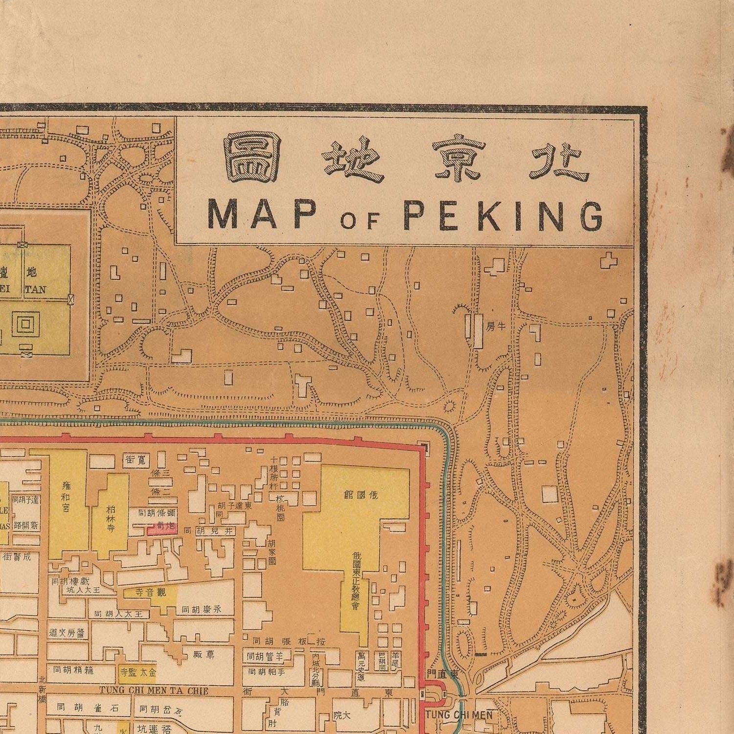 detail of the map from the top right corner