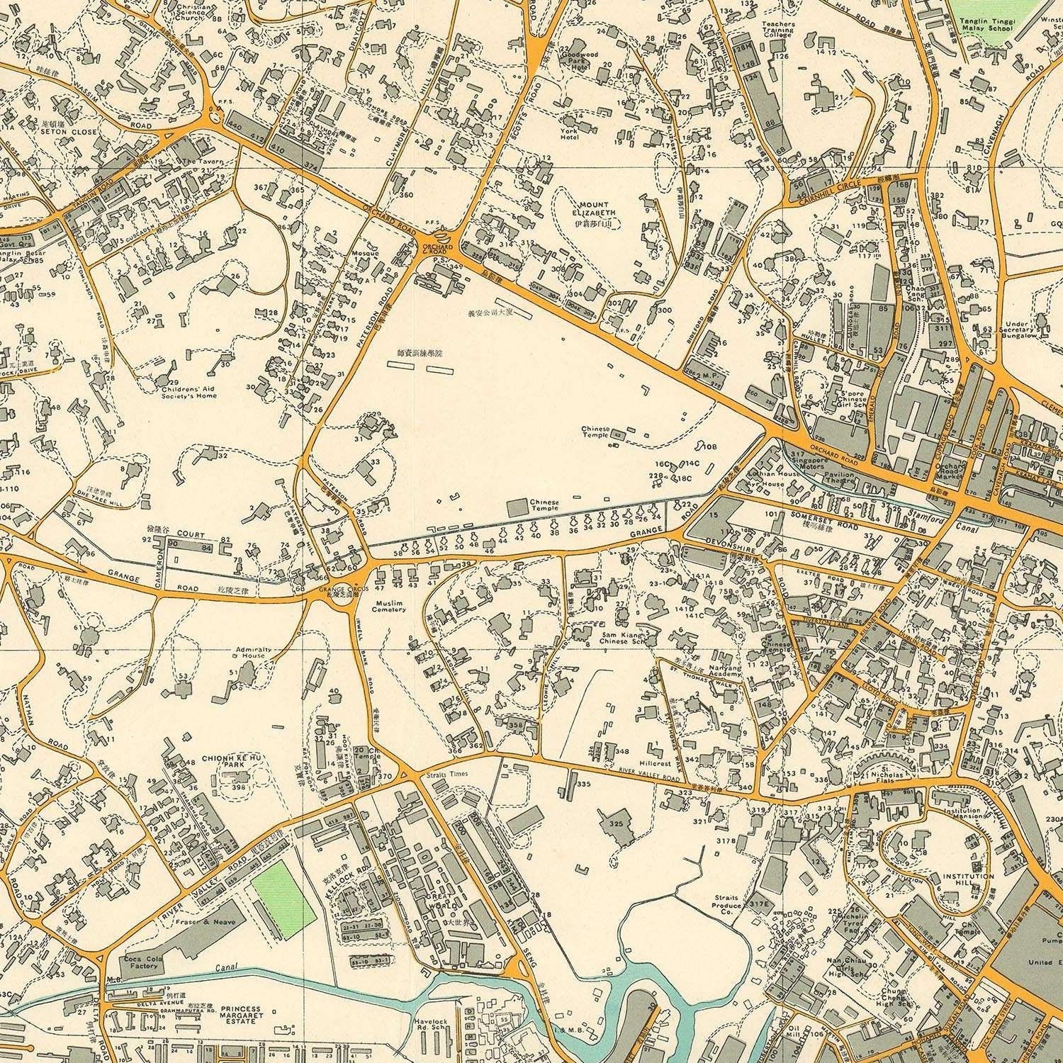 detail of the map from the centre left