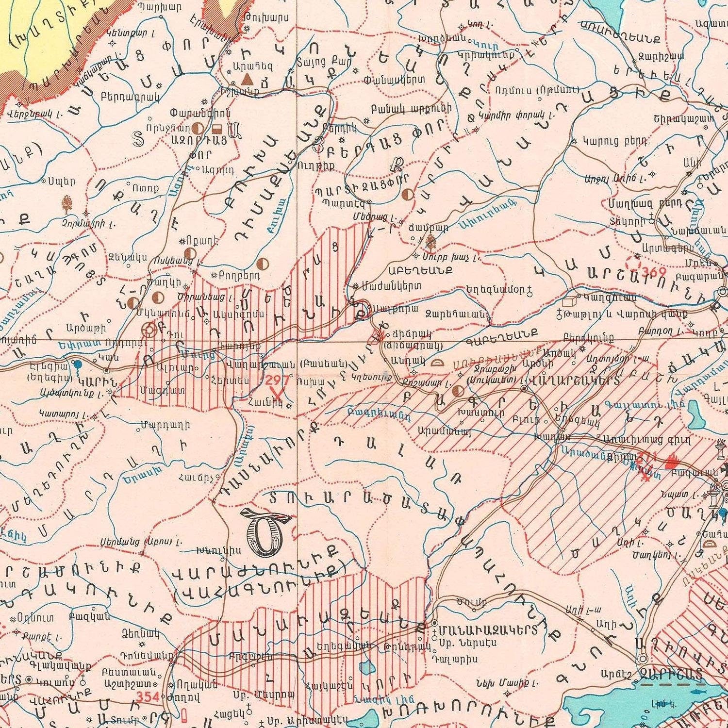 detail of the map from the centre 