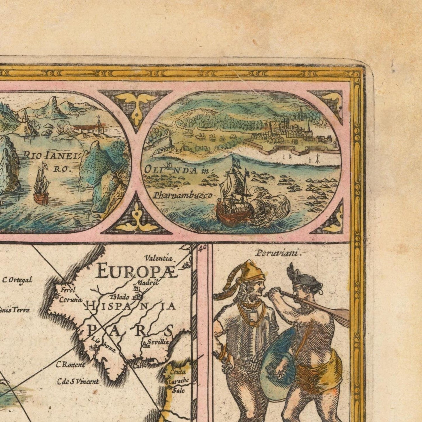 detail of the map from the top right corner