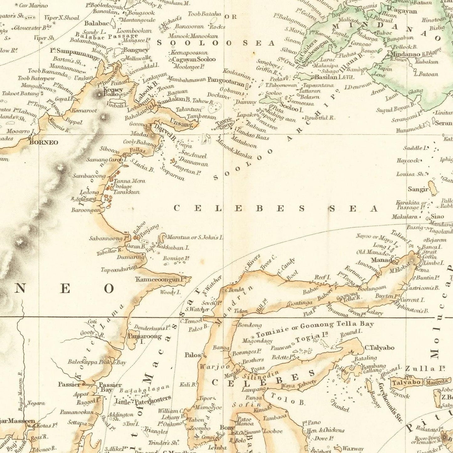 detail of the map from the centre 