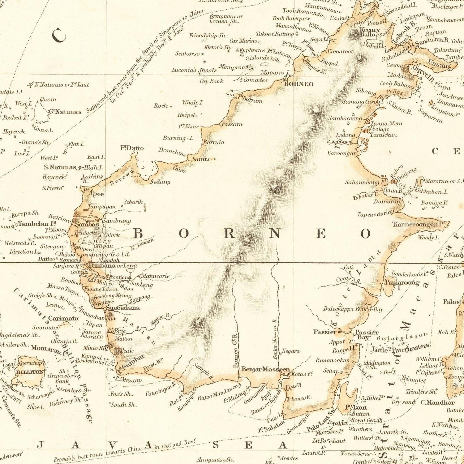 detail of the map from the centre left