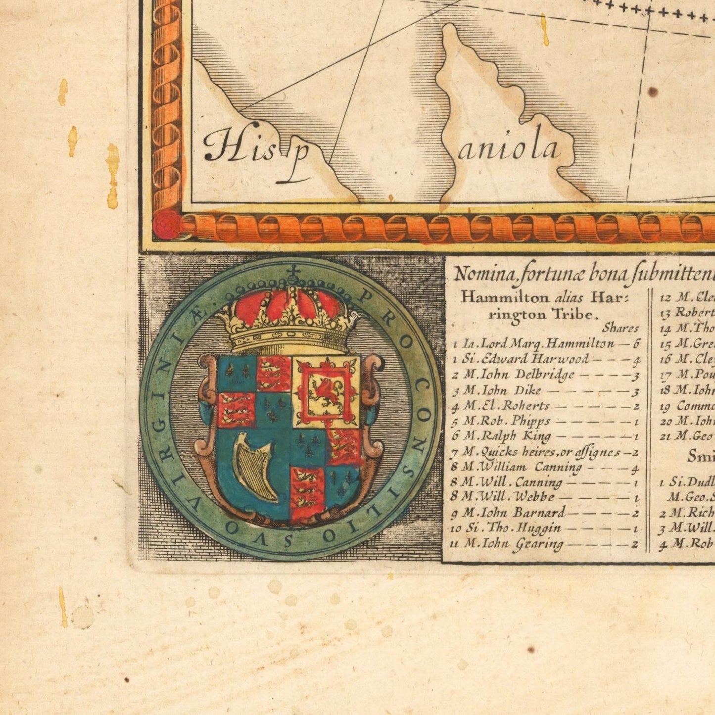 detail of the map from the bottom left corner