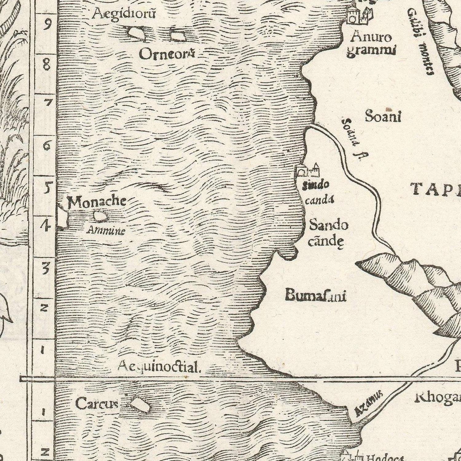 detail of the map from the centre 