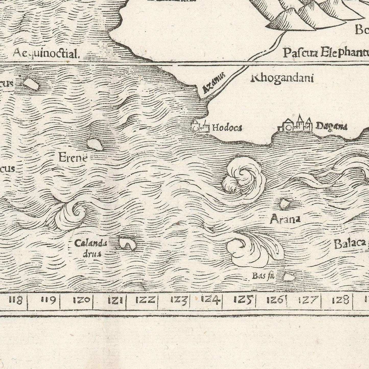 detail of the map from the centre left