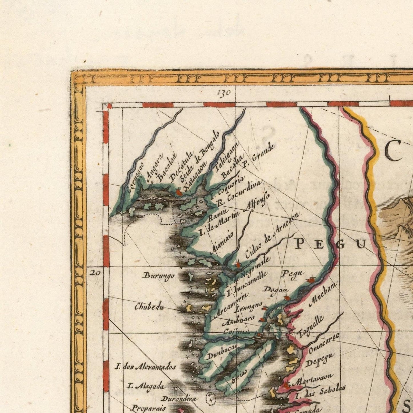 detail of the map from the top left corner