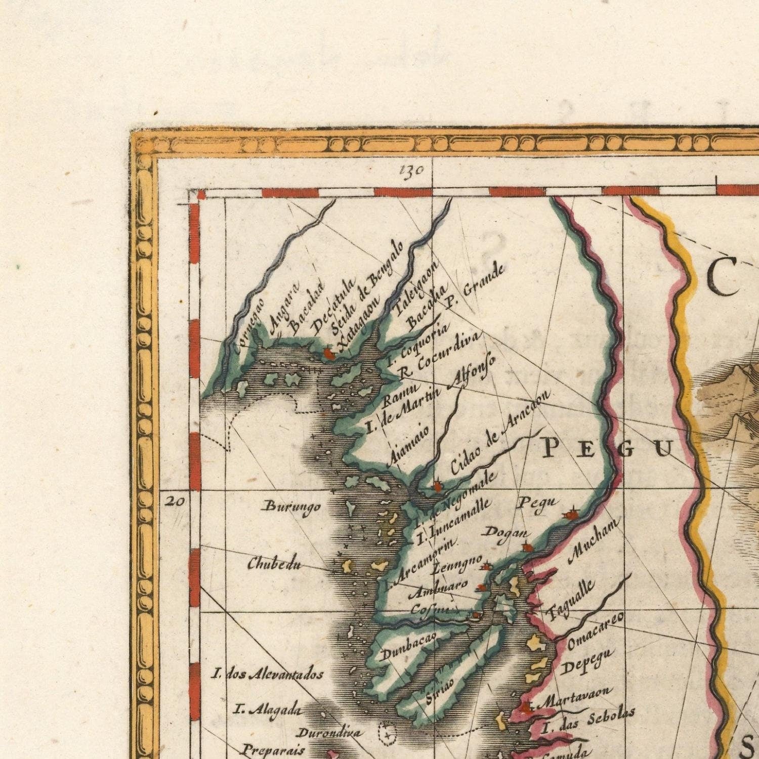 detail of the map from the top left corner