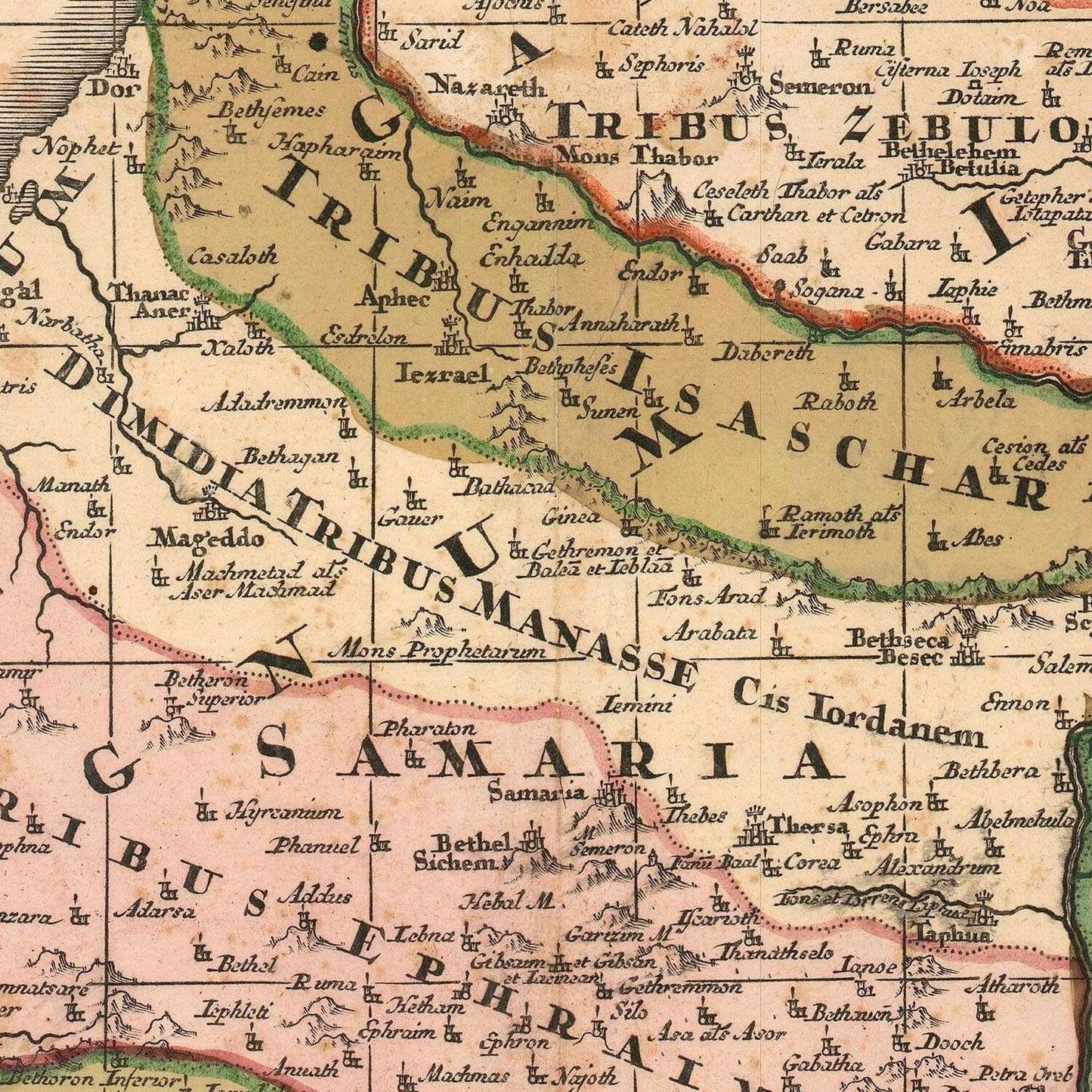 detail of the map from the centre 