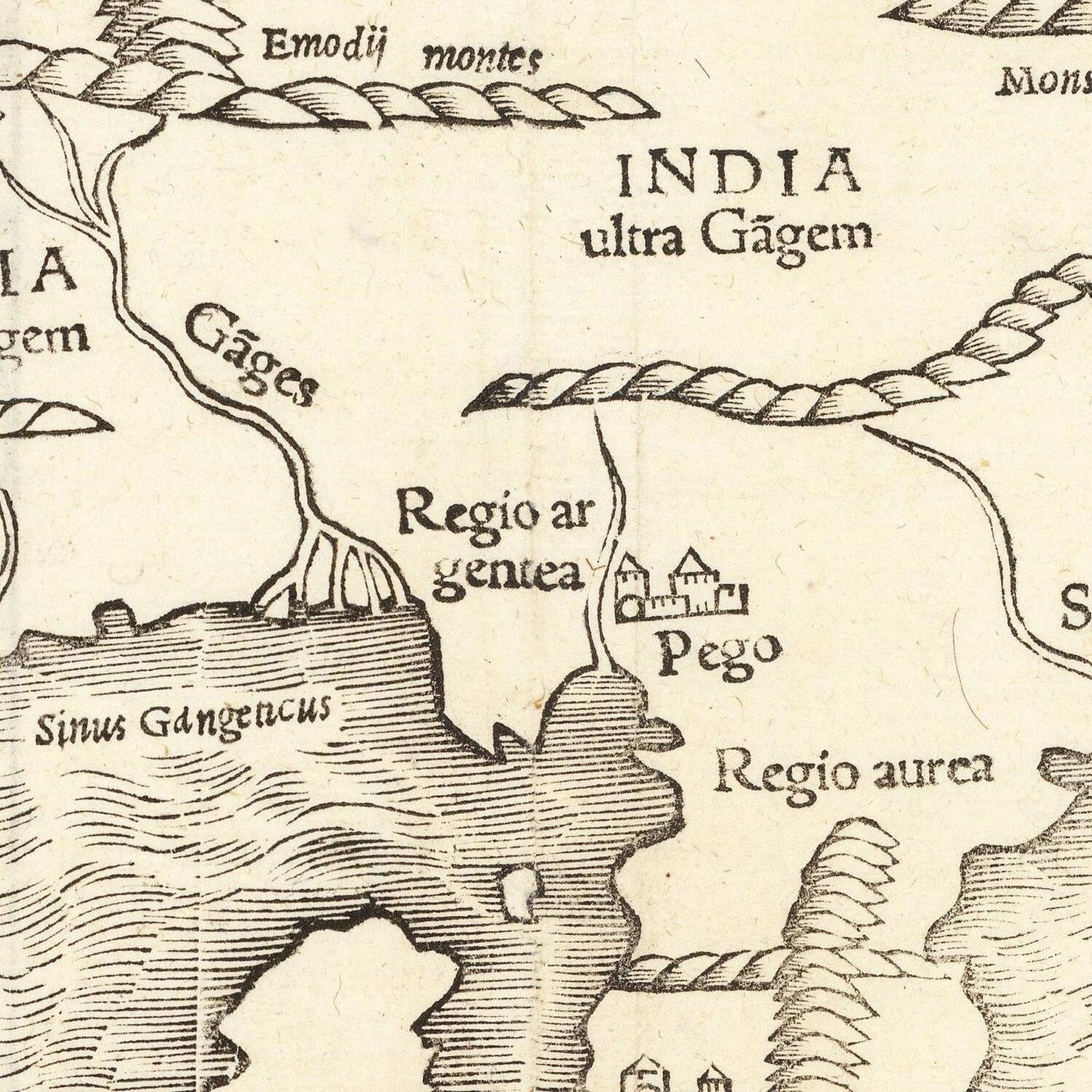 detail of the map from the centre 