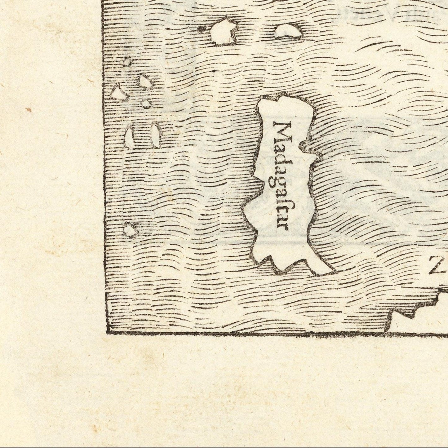 detail of the map from the bottom left corner