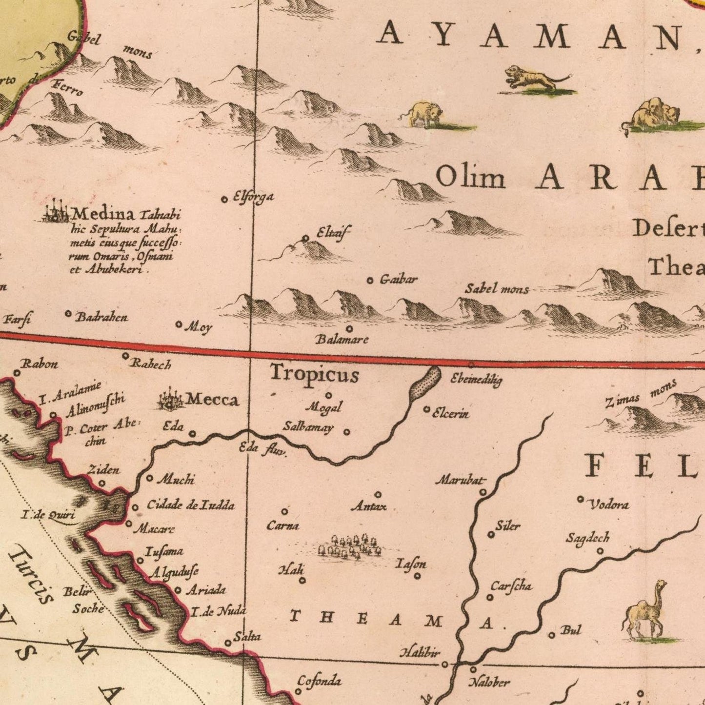 detail of the map from the centre left