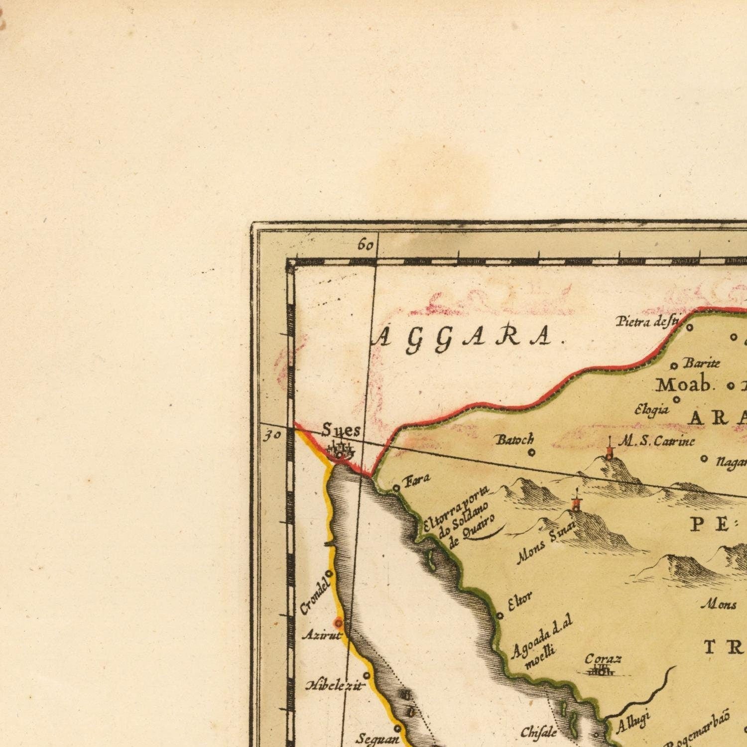 detail of the map from the top left corner