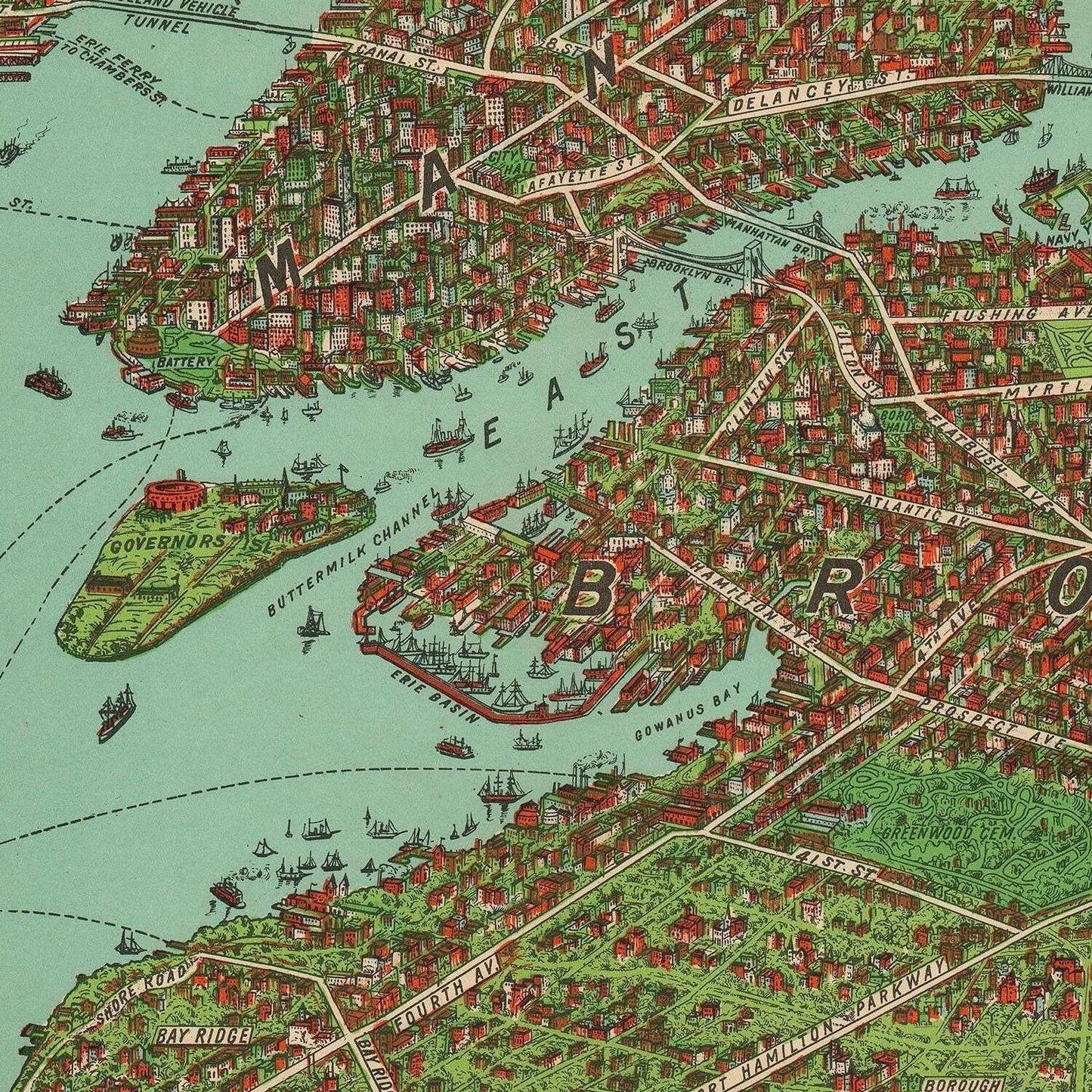 detail of the map from the centre 