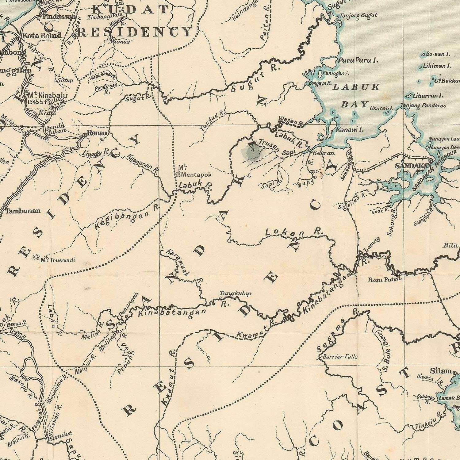 detail of the map from the centre 