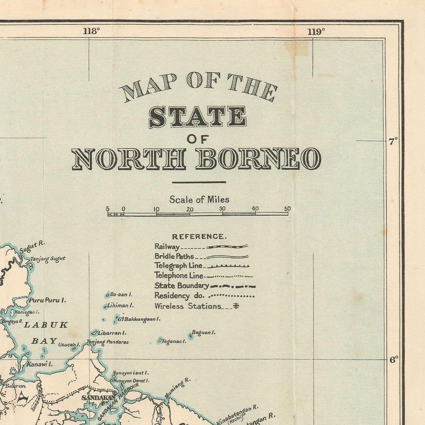 detail of the map from the top right corner