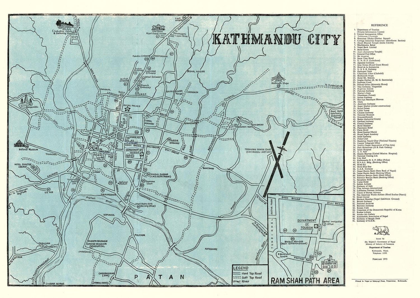 presentation of the map reproduction without a frame