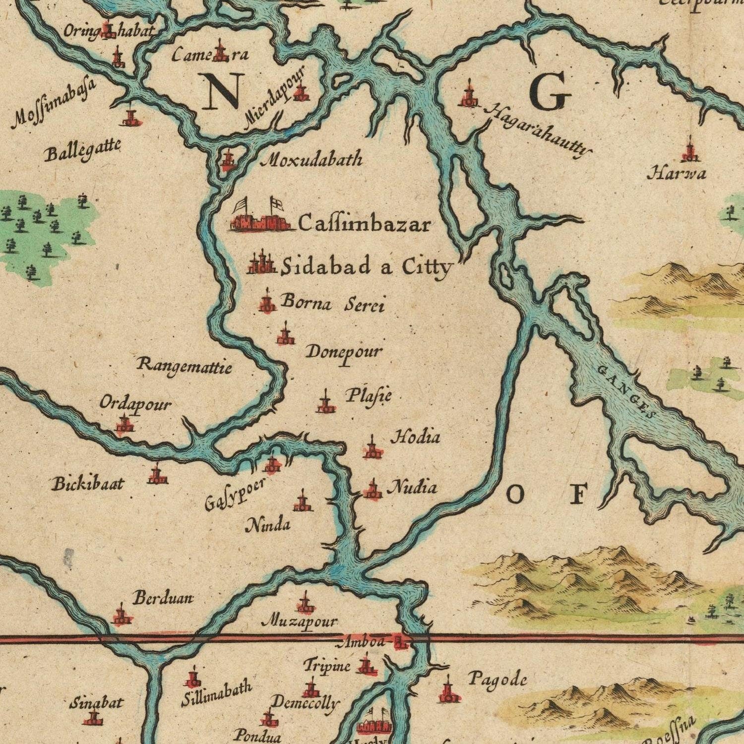 detail of the map from the centre left