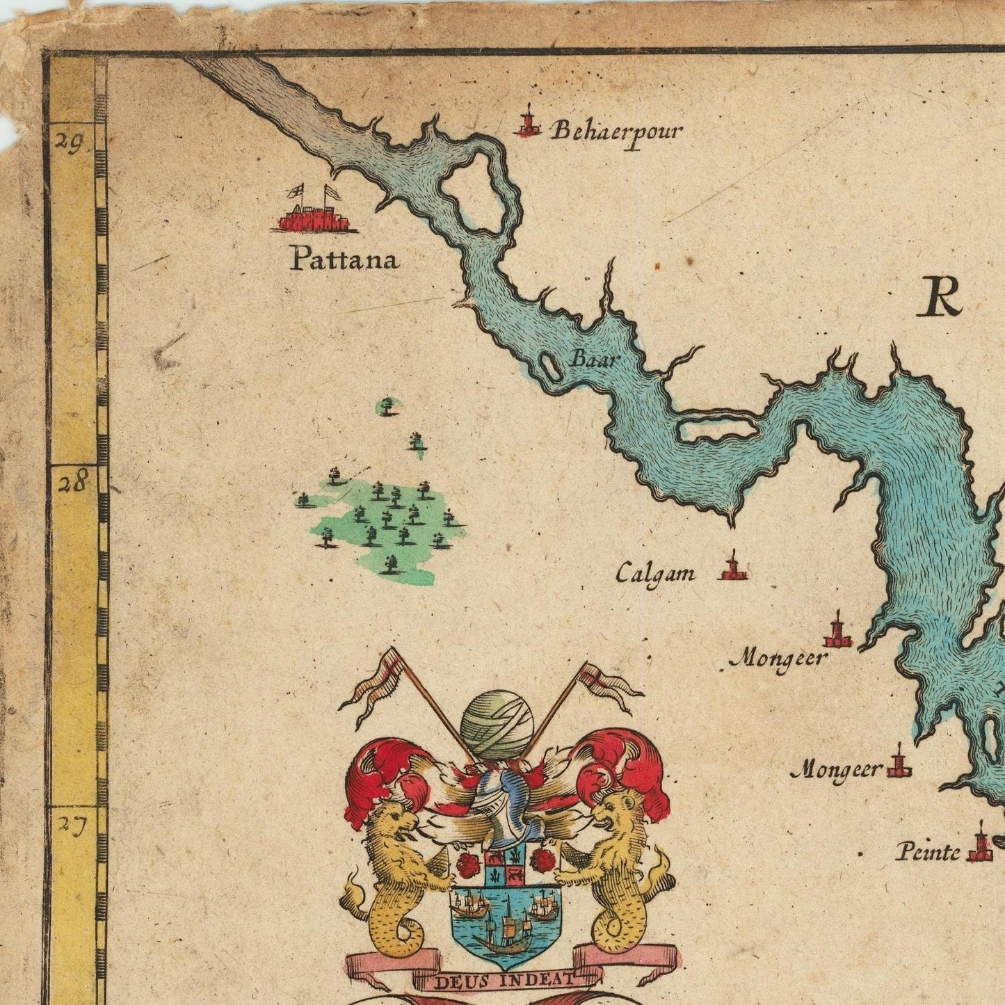 detail of the map from the top left corner