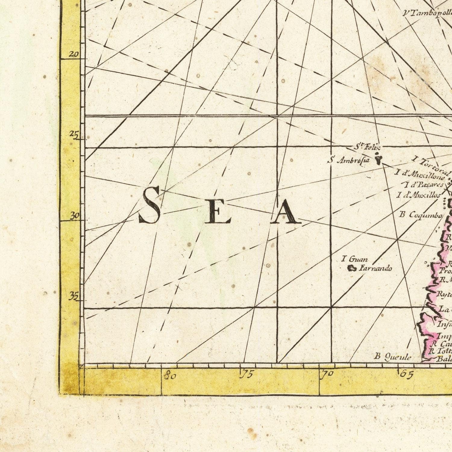 detail of the map from the bottom left corner