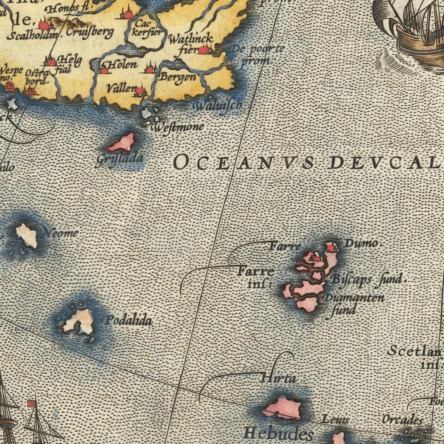 detail of the map from the centre 