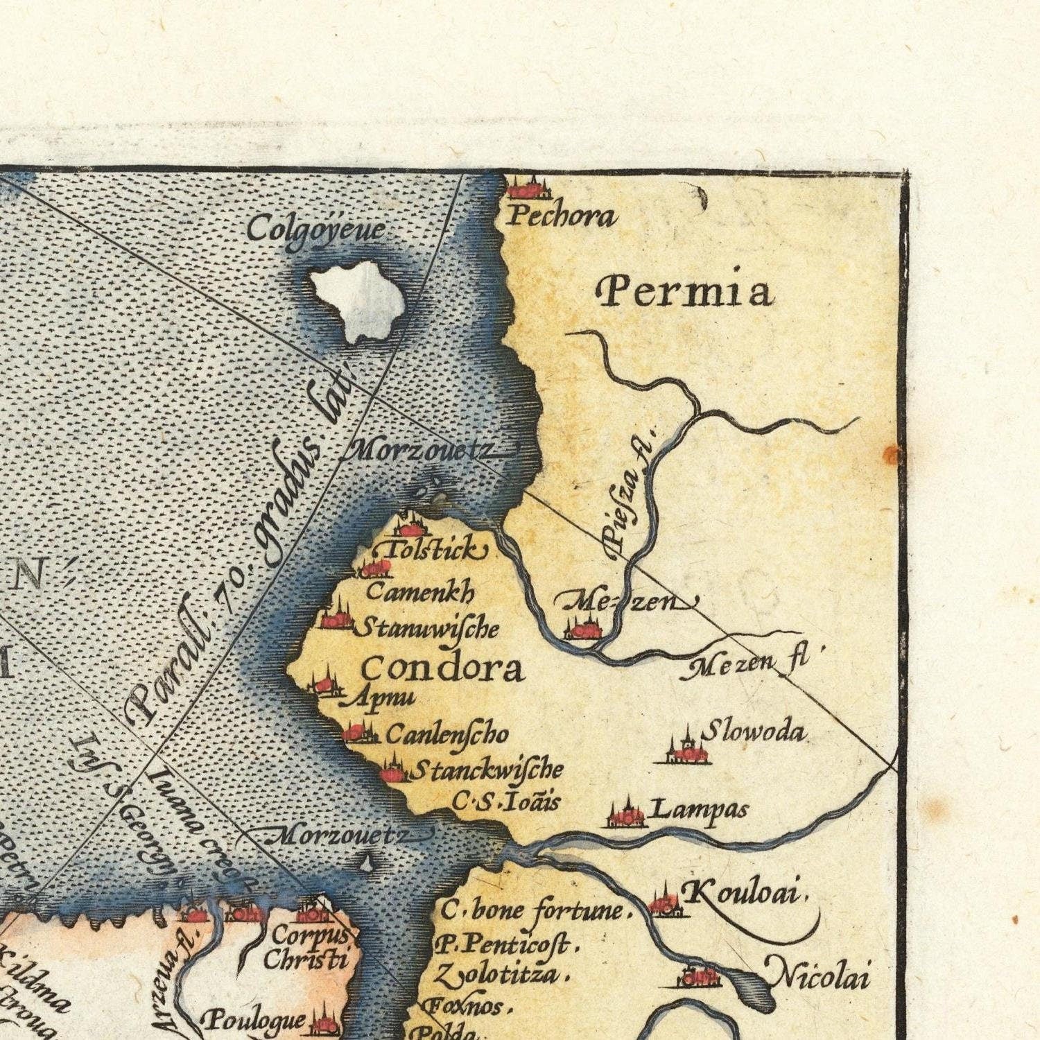 detail of the map from the bottom left corner