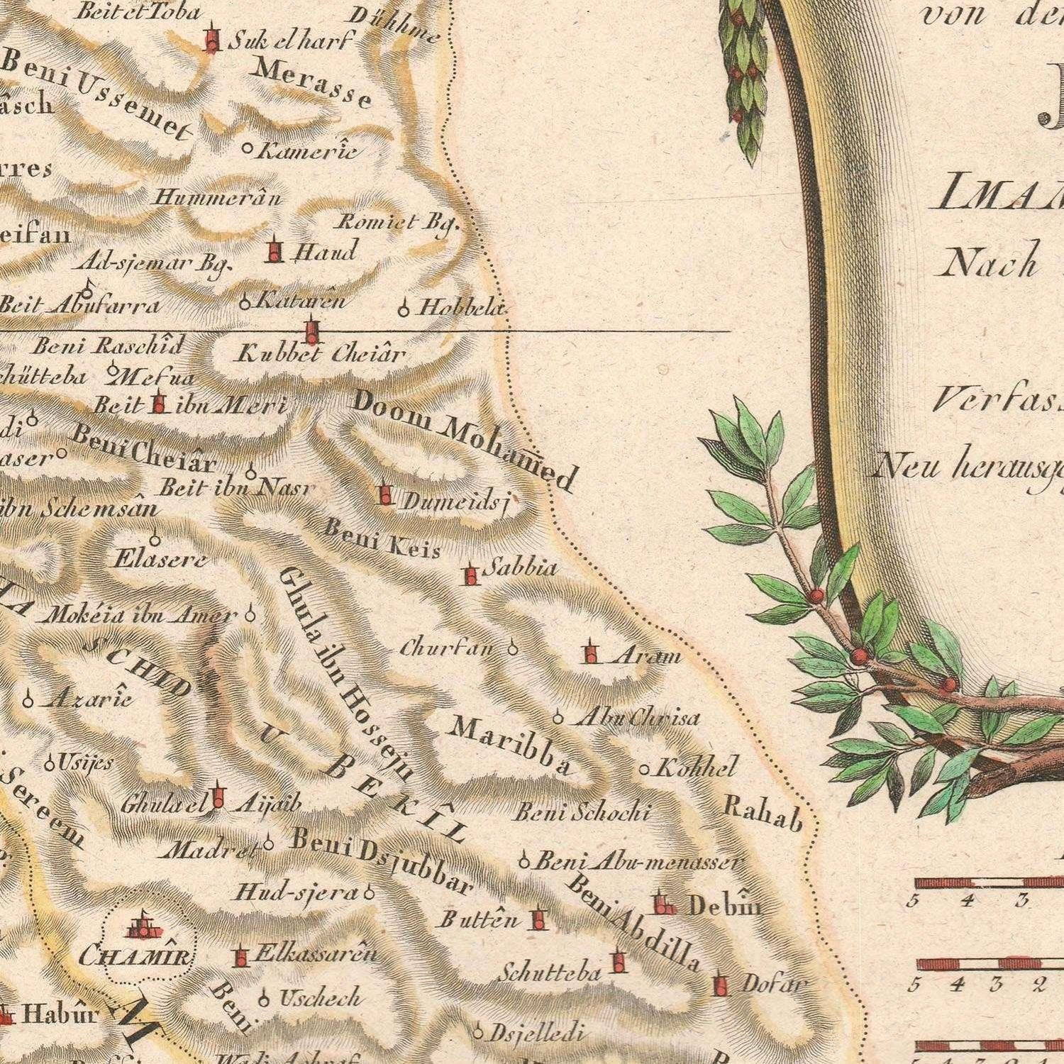 detail of the map from the centre left