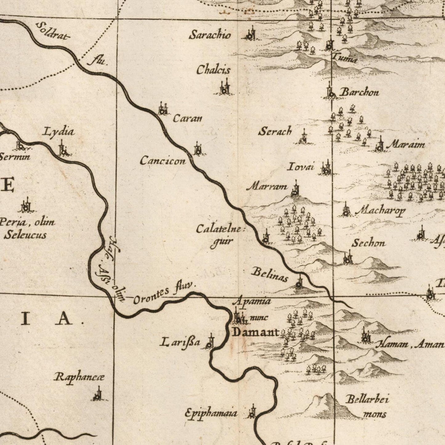 detail of the map from the centre 