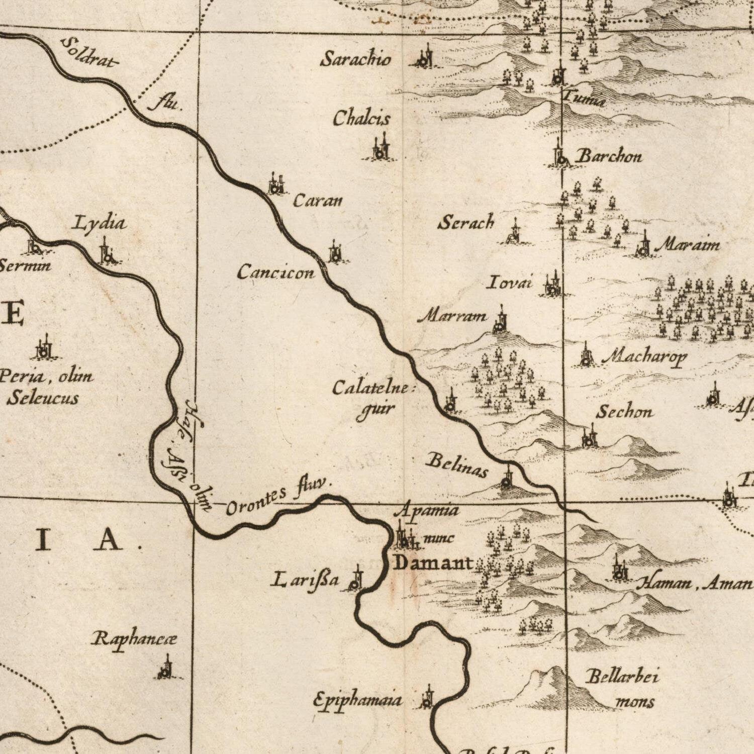 detail of the map from the centre 