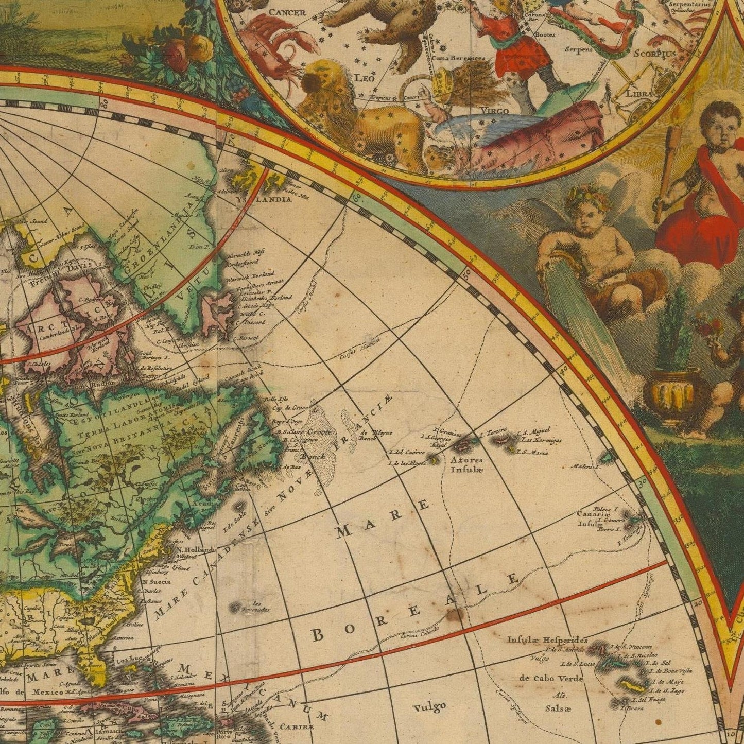 detail of the map from the centre left