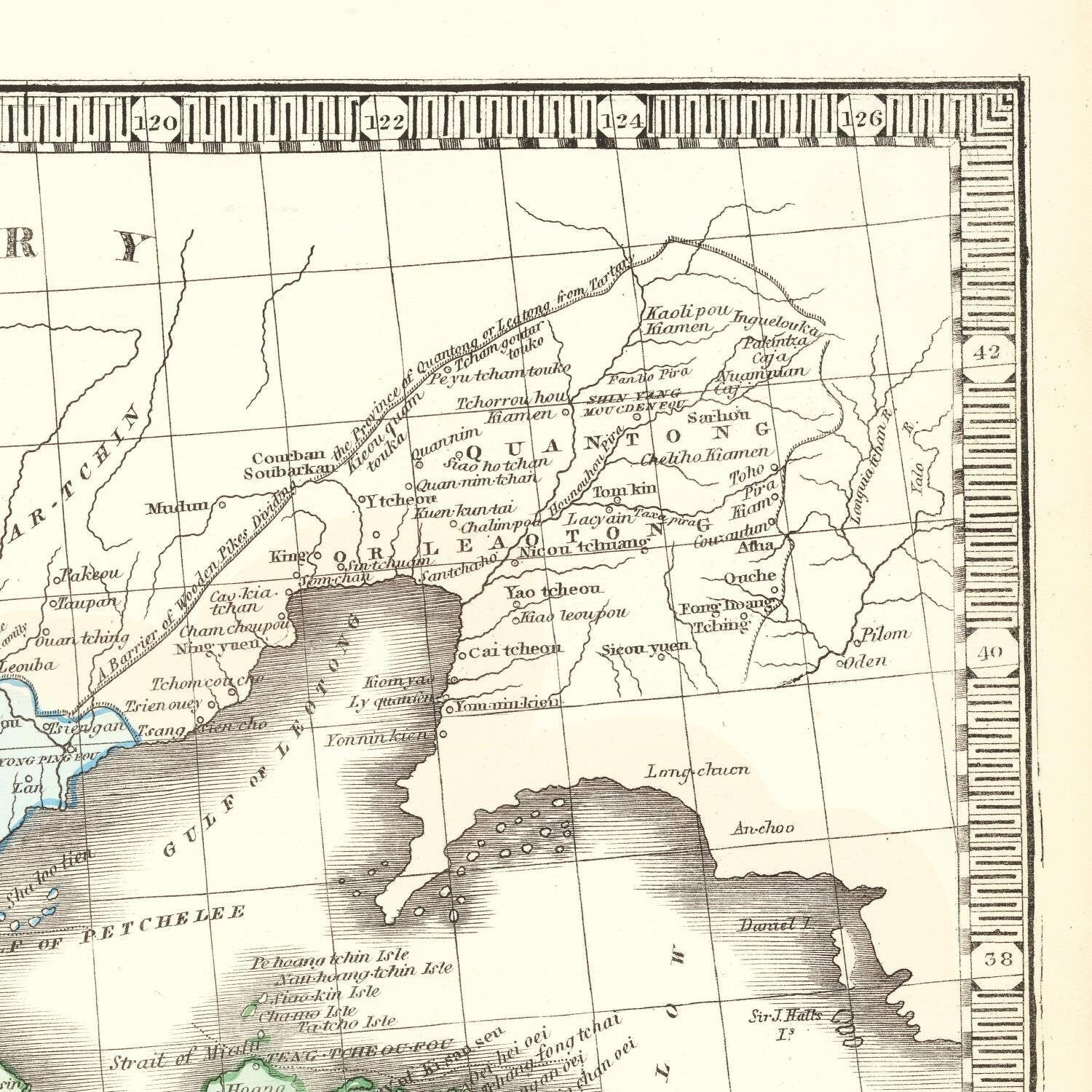 detail of the map from the top right corner