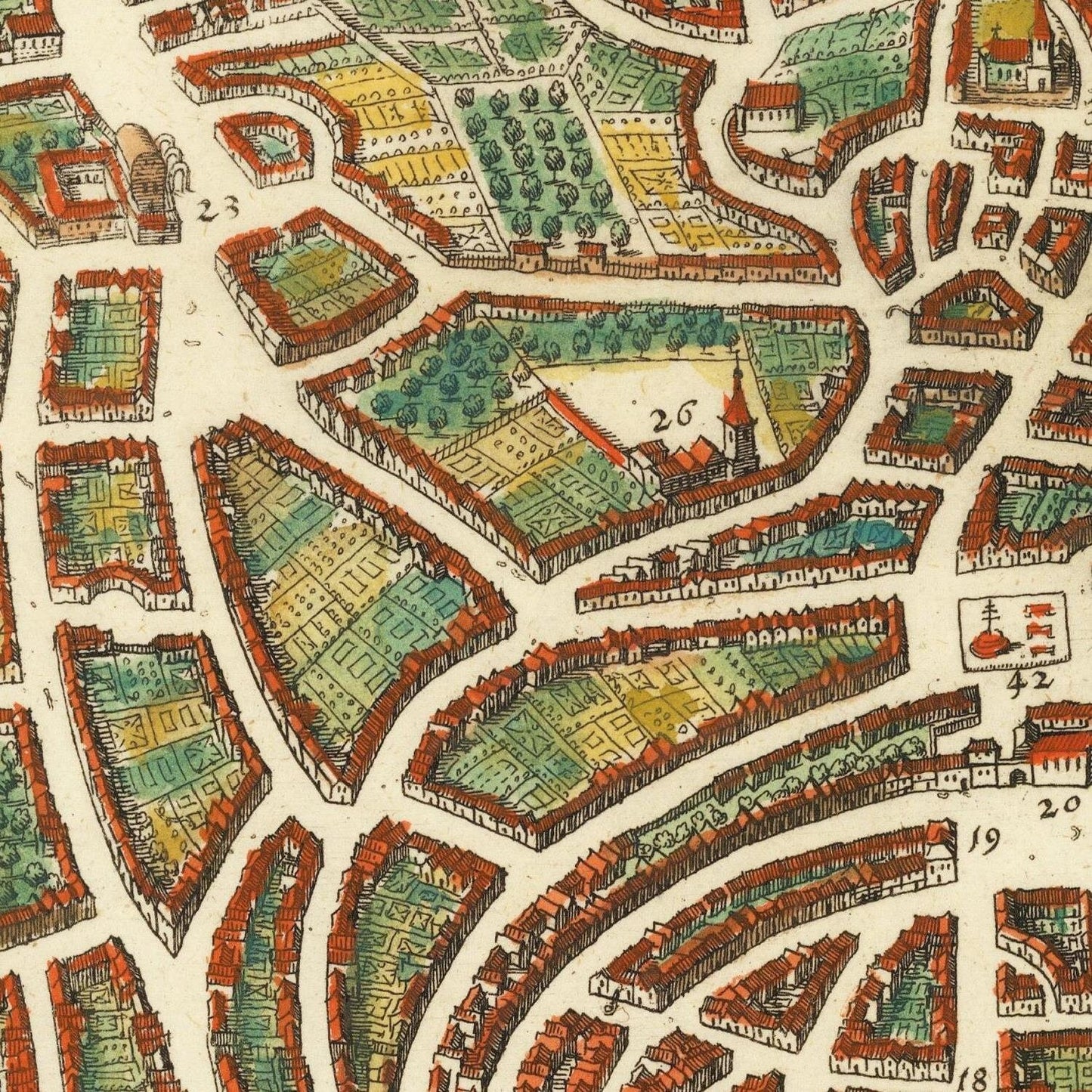 detail of the map from the centre left