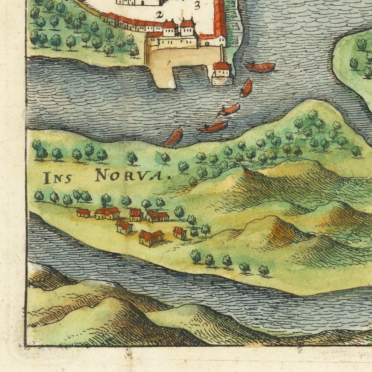 detail of the map from the bottom left corner