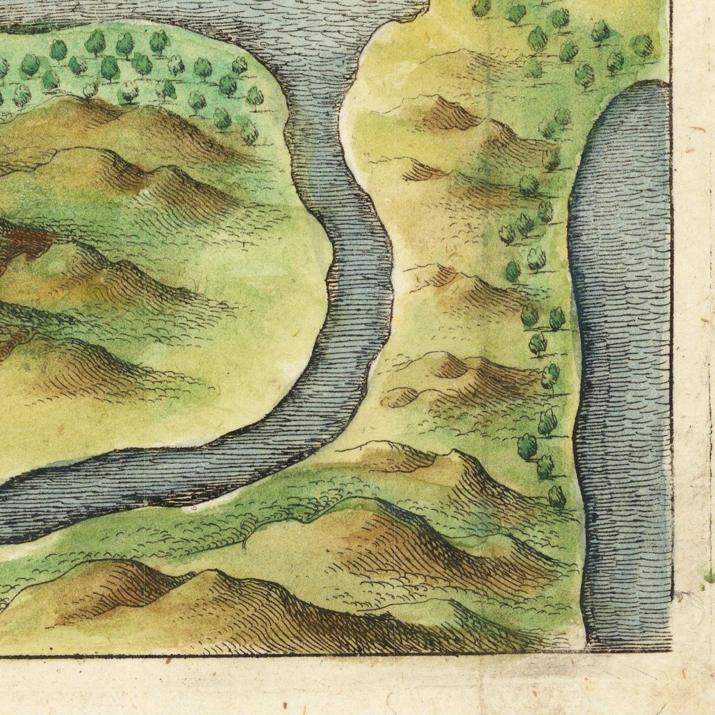 detail of the map from the bottom right corner