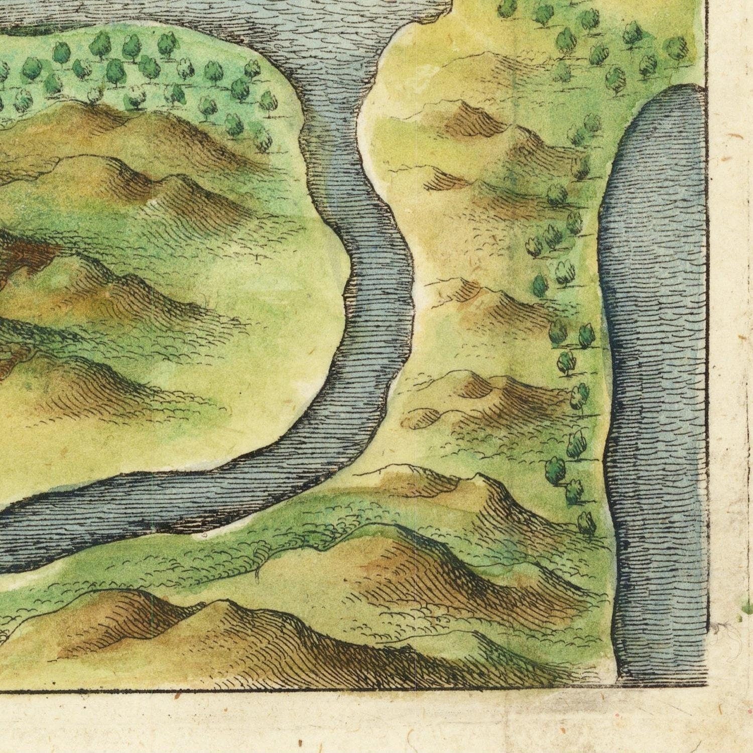 detail of the map from the bottom right corner