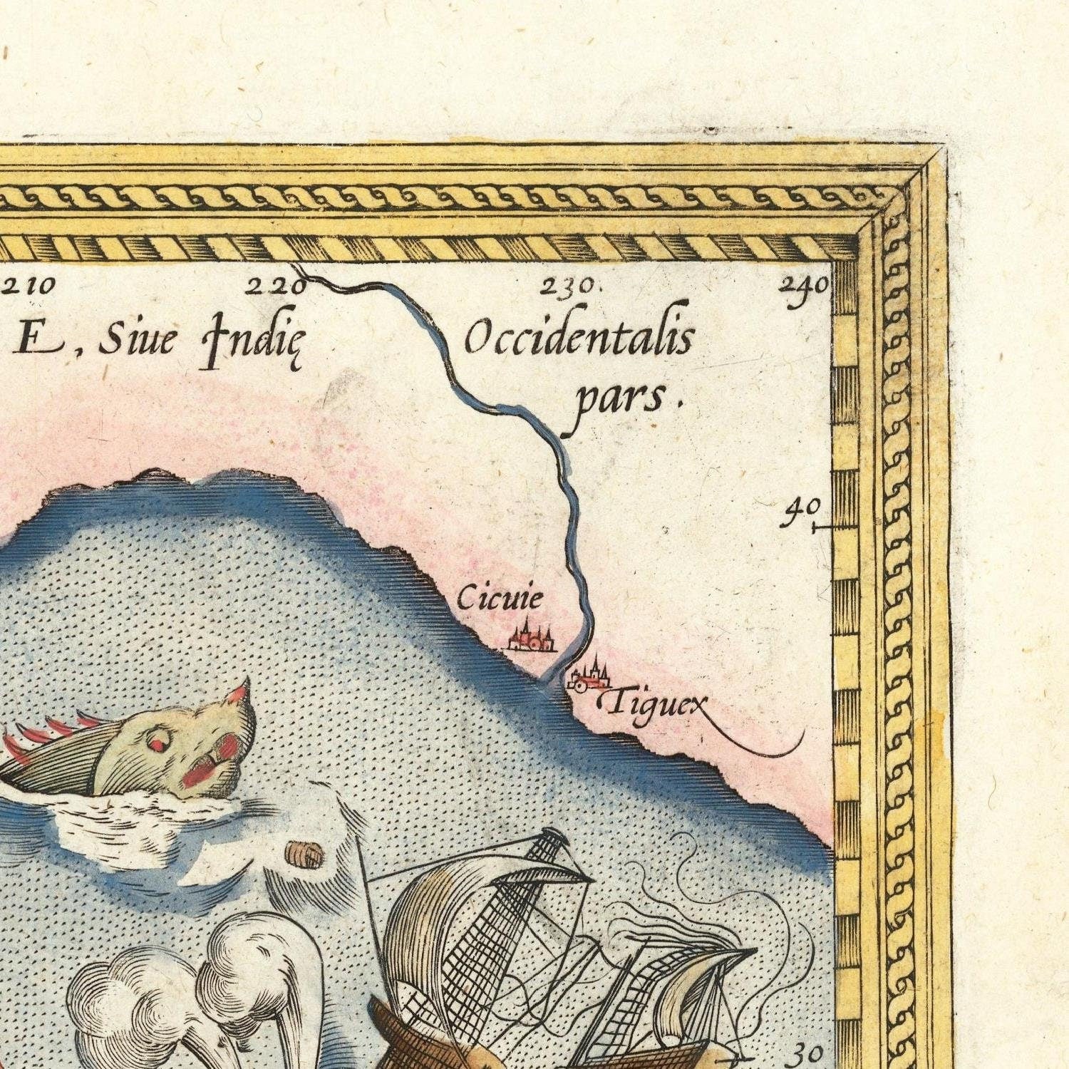 detail of the map from the top right corner