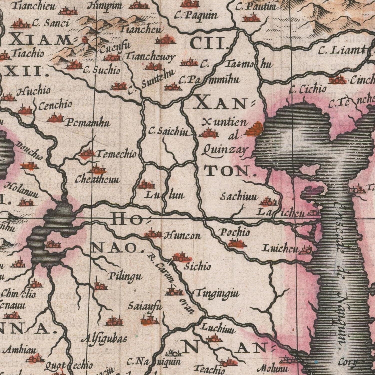 detail of the map from the centre 