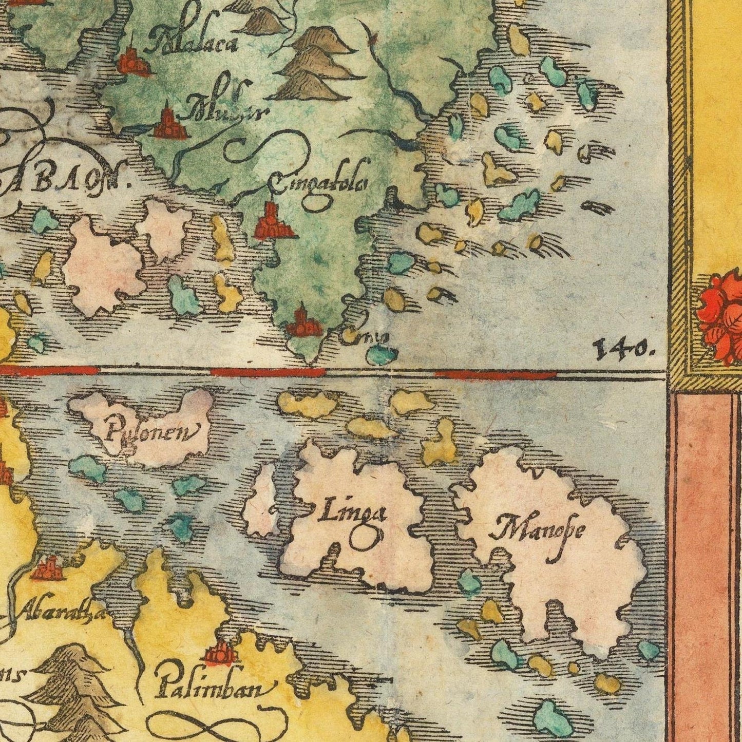 detail of the map from the centre 