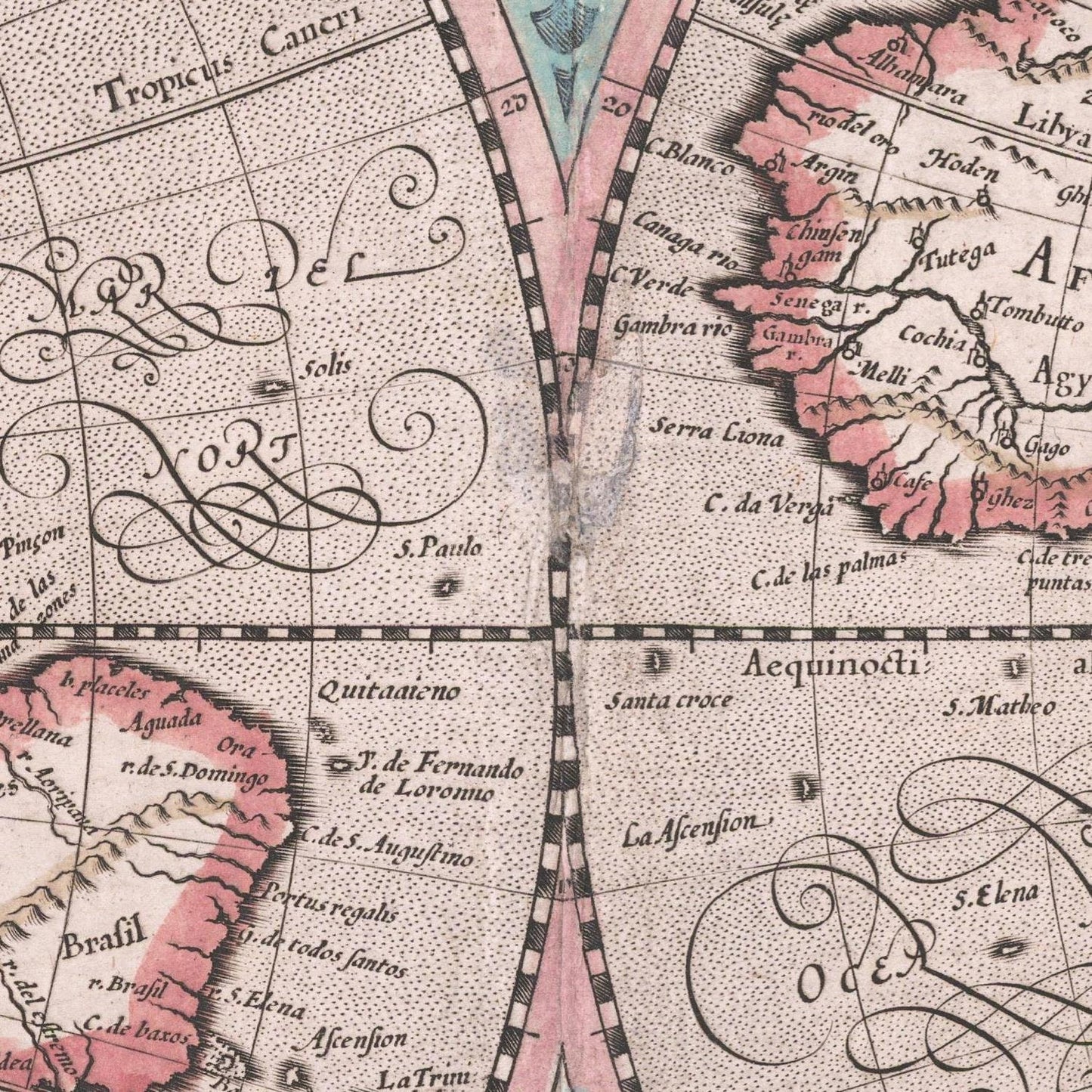 detail of the map from the centre 