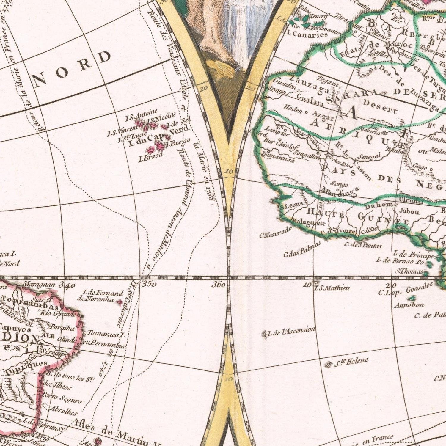 detail of the map from the centre 