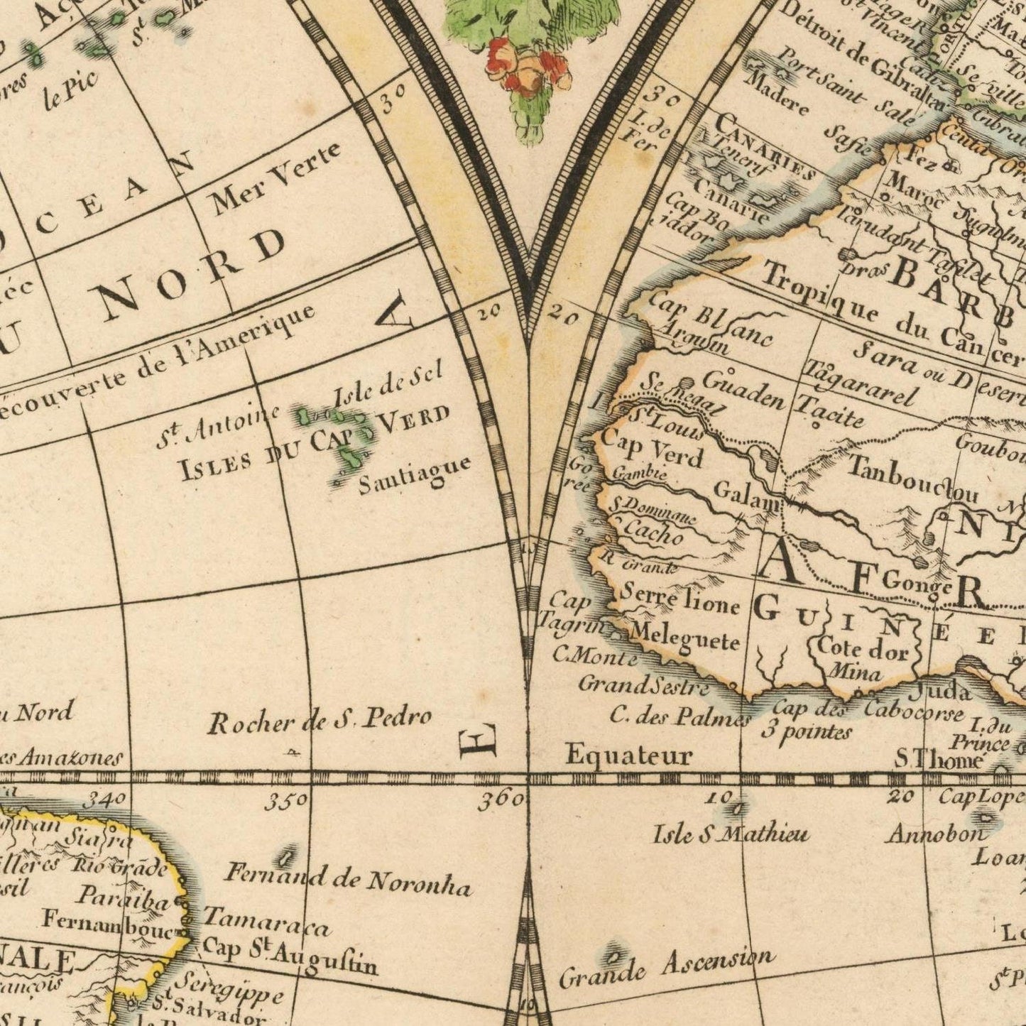 detail of the map from the centre 