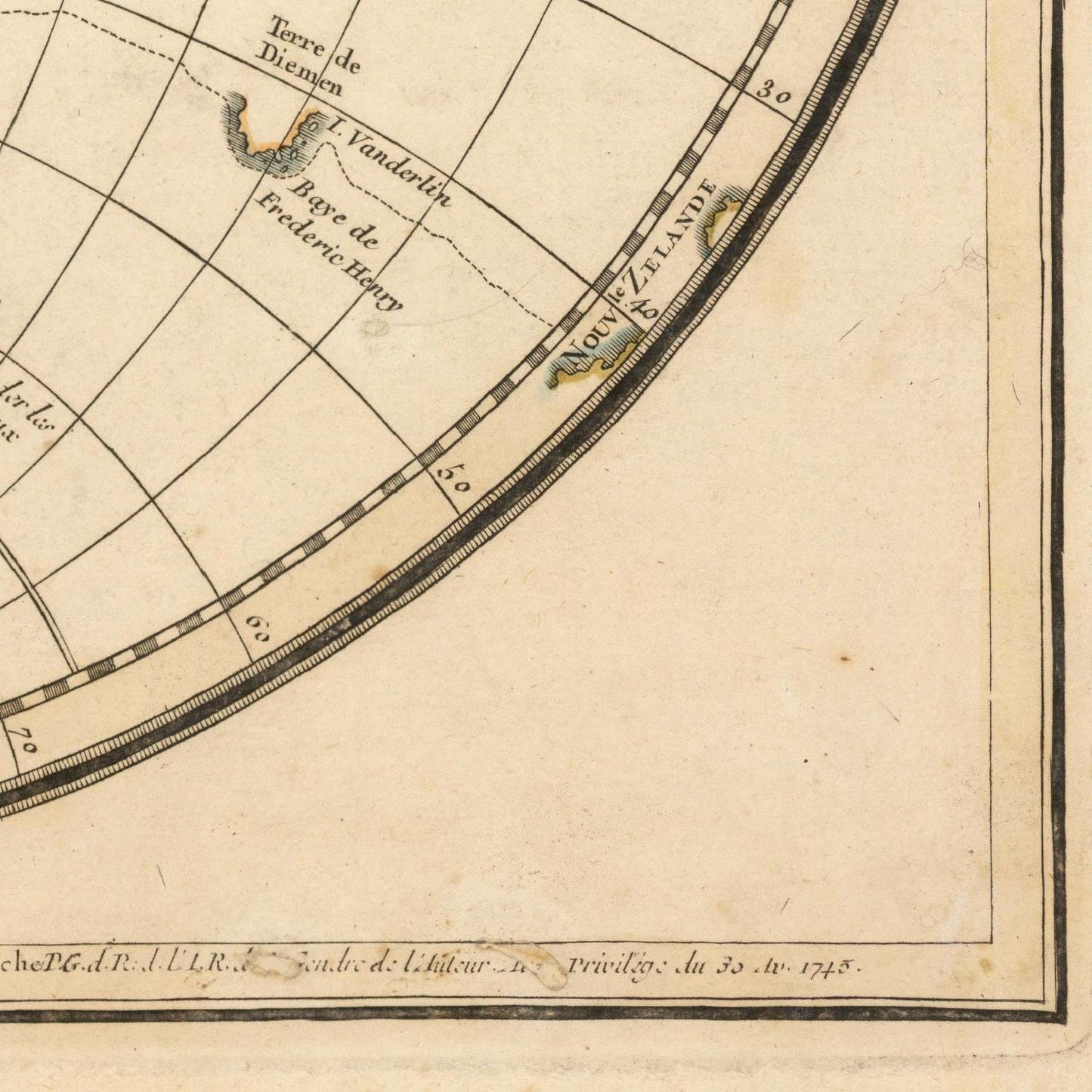 detail of the map from the bottom right corner