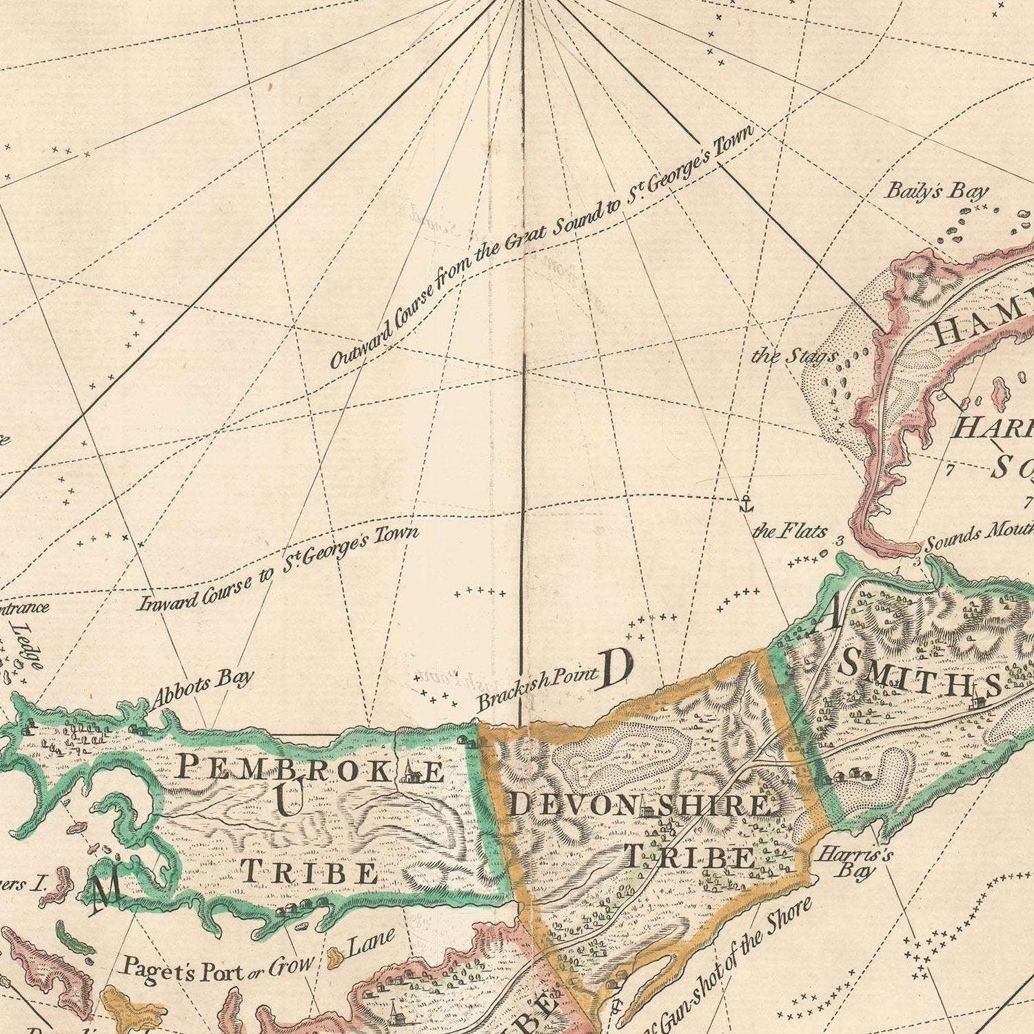 detail of the map from the centre 